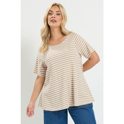 Top Marron Naturel À Rayures Size 40 - Yours - Modalova