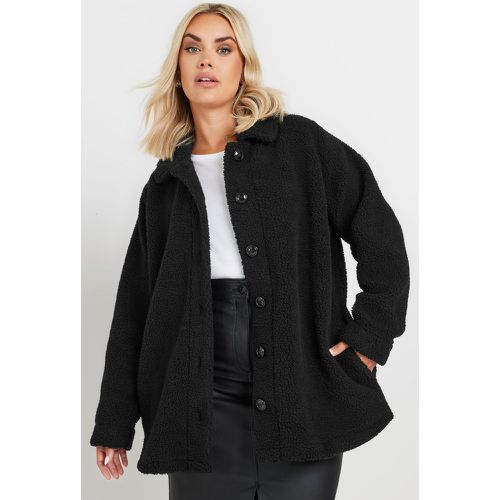 Veste Polaire En Peluche Boutonnée , Grande Taille & Courbes - Yours - Modalova