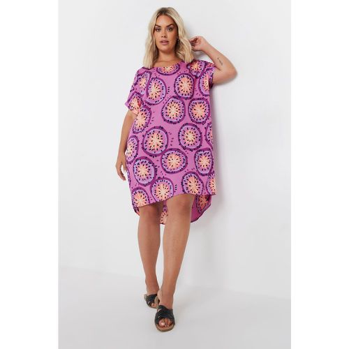 Curve Purple Abstract Print Tunic Dress, Grande Taille & Courbes - Yours - Modalova