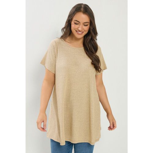 Tshirt Marron Naturel Côtelé Doux Au Touchersize 50-52 - Yours - Modalova