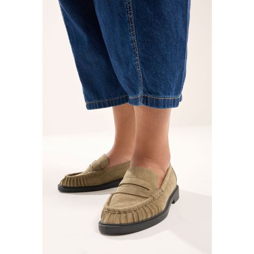 Mocassins Marron Naturel Froncés, Coupe Extra Large Eeesize 39EEE - Yours - Modalova