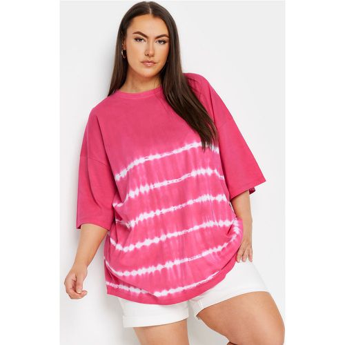 Curve Pink Tie Dye Boxy Tshirt, Grande Taille & Courbes - Yours - Modalova