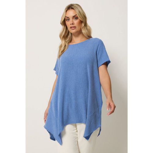 Top À Ourlet Mouchoir Bleu Texturé Size 48 - Yours - Modalova