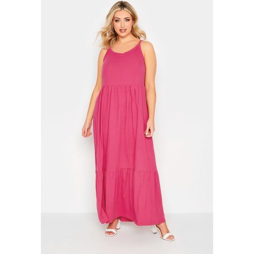 Robe Volantée Fines Bretelles Maxi En Jersey , Grande Taille & Courbes - Yours - Modalova