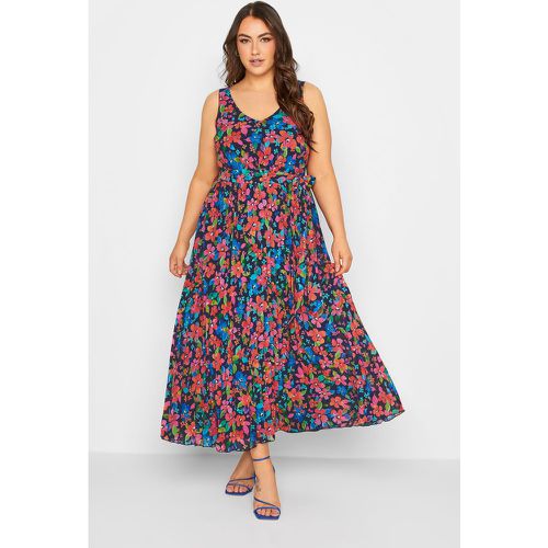 Robe & Rouge Floral Maxi Plissée , Grande Taille & Courbes - Yours London - Modalova