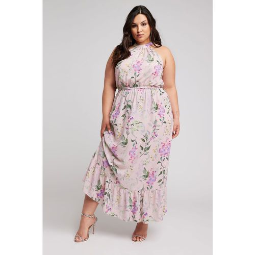 Robe Maxi Poudré Design Floral, Grande Taille & Courbes - Yours London - Modalova