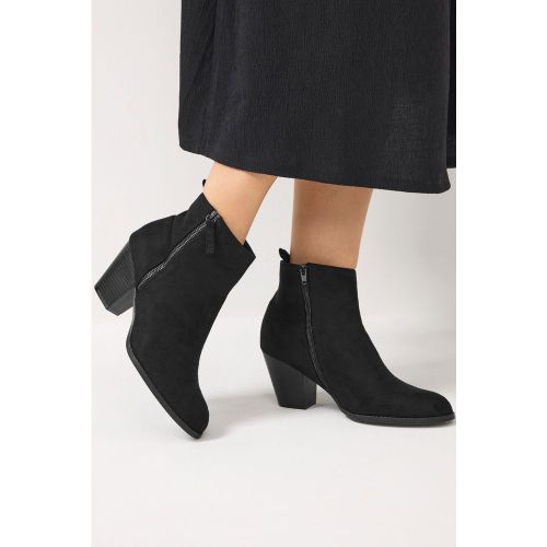 Bottines À Talons Carrés En Similicuir Noir Tailles E Et Eee Extra Largessize 41E - Yours - Modalova