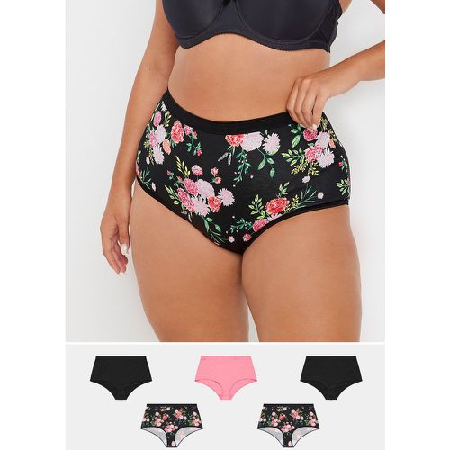 Pack Curve Black Floral Print Full Briefs - Yours - Modalova