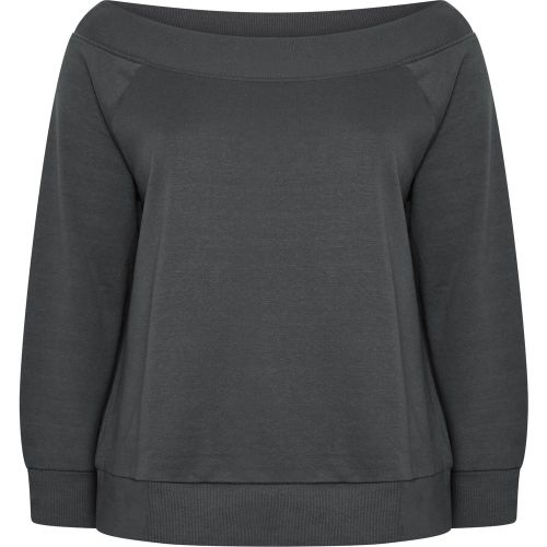 Sweatshirt Côtelé Gris À Épaules Dénudées Size 58-60 - Yours - Modalova