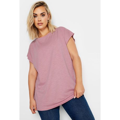 Curve Blush Pink Crew Neck Tshirt, Grande Taille & Courbes - Yours - Modalova