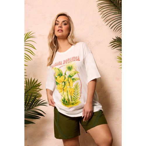 Tshirt Droit Blanc À Imprimé Graphique Banane Size 44 - Yours - Modalova