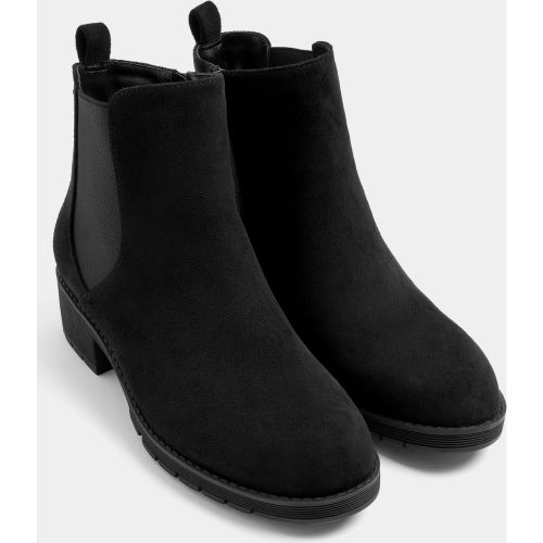 Bottines Chelsea Noires En Imitation Daim, Wide E Fitsize 38E - Yours - Modalova
