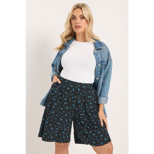 Short Noir À Petites Fleurs Size 50-52 - Yours - Modalova