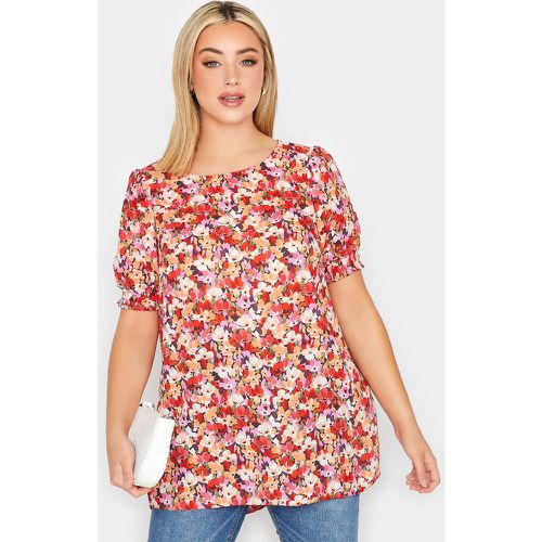Blouse Rouge & Floral Manches Courtes , Grande Taille & Courbes - Yours - Modalova