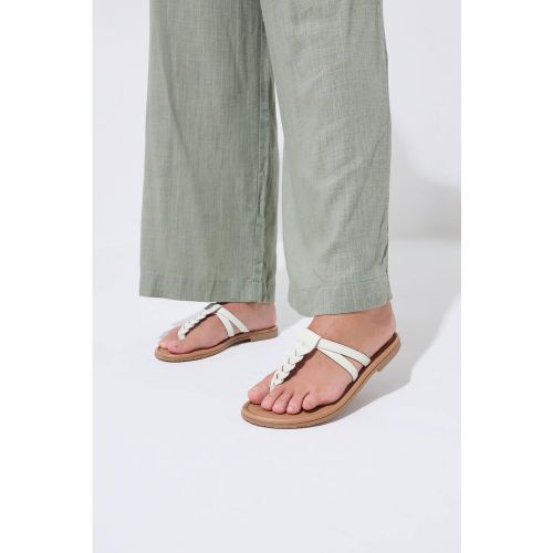 Sandales Tressées En Similicuir Blanc, Wide E Fitsize 42EEE - Yours - Modalova