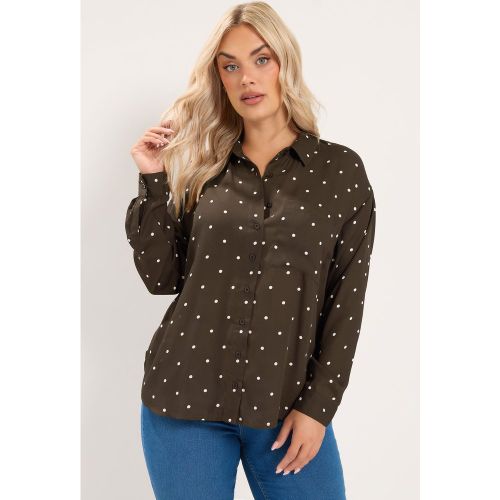 Chemise Marron À Pois Size 54-56 - Yours - Modalova