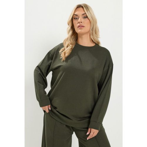 Sweatshirt À Col Rond Vert Kaki Size 58-60 - Yours - Modalova