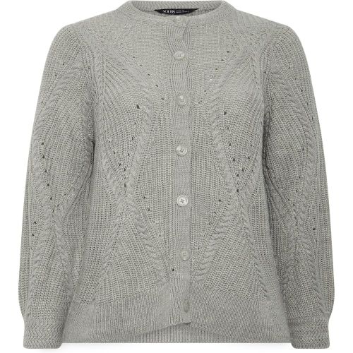 Cardigan Gris En Maille Pointelle Size 62-64 - Yours - Modalova