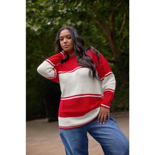 Pull En Maille À Rayures Rouges Size 62-64 - Yours - Modalova