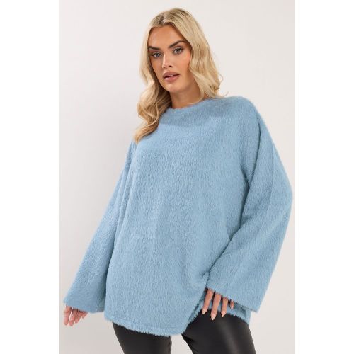 Pull En Maille Duveteux Bleu Size 42 - Yours - Modalova