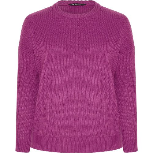 Pull En Maille Rose À Col Rond Size 42-44 - Yours - Modalova