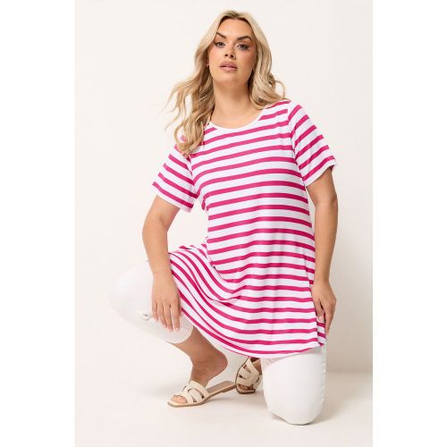 Tshirt Trapèze Rose À Rayures Size 48 - Yours - Modalova