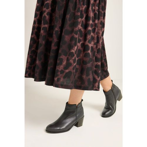 Bottines À Talons En Cuir Marron, Coupe Large Esize 38E - Yours - Modalova