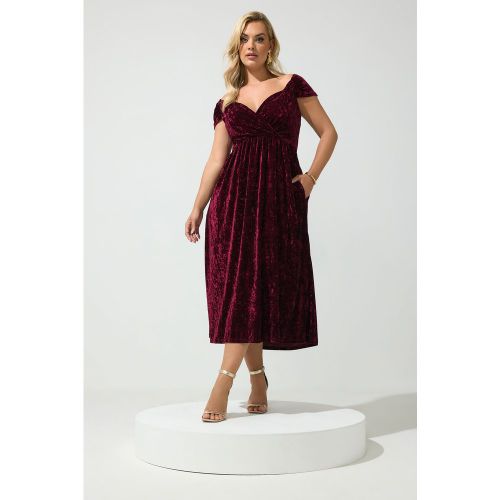 Robe Milongue En Velours Rouge Size 42 - Yours London - Modalova