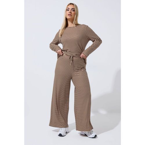 Pantalon Côtelé Marron Chocolat Et Crème Size 46 - Limited Collection - Modalova