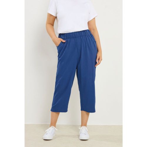 Pantalon Court En Coton Léger Bleu Cobalt Size 42 - Yours - Modalova