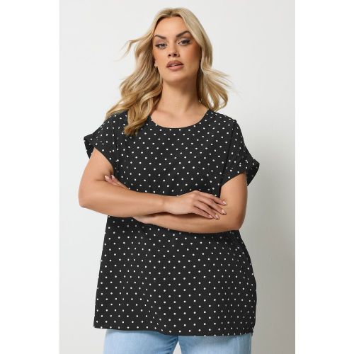 Haut Noir À Pois Avec Mancherons Size 42 - Yours - Modalova