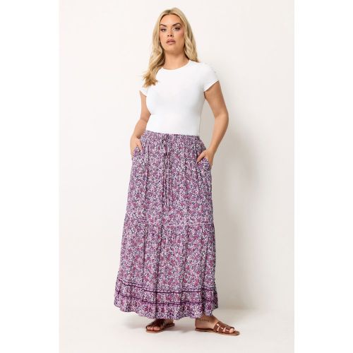 Jupe À Volants À Petit Imprimé Floral Rose Size 50-52 - Yours - Modalova