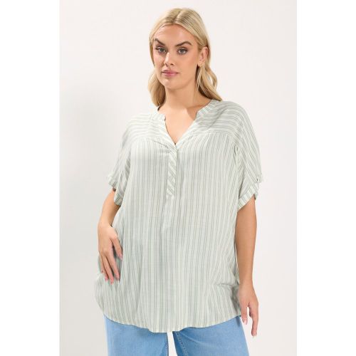 Haut Blanc Et Vert Rayé À Encolure Fendue Size 50-52 - Yours - Modalova
