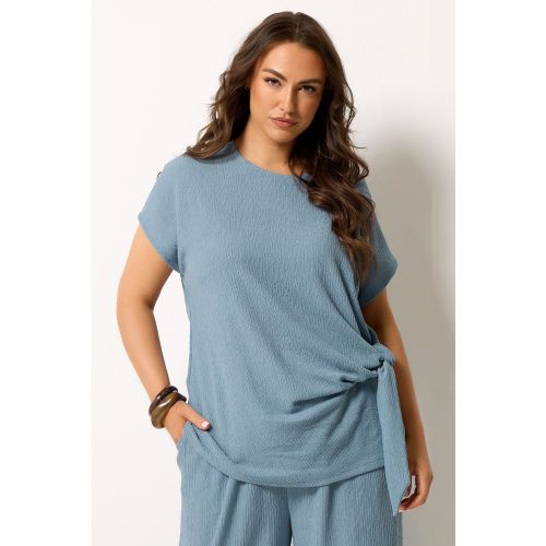 Tshirt Bleu Avec Nœud Sur Le Côté Size 46 - Yours - Modalova
