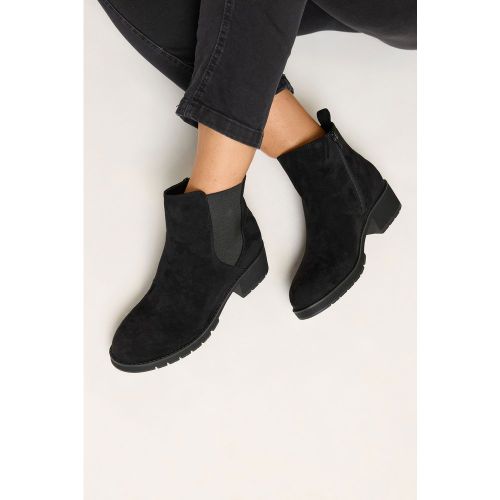 Bottines Chelsea Noires En Imitation Daim, Wide E Fitsize 41E - Yours - Modalova