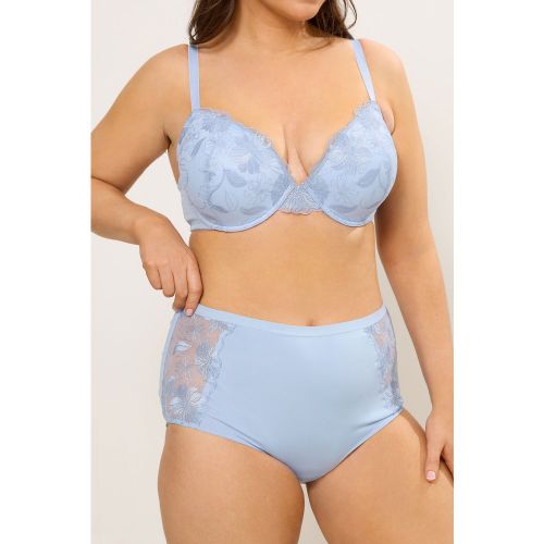 Culottes Couvrantes À Fleurs Brodées Bleu Clair Size 46-48 - Yours - Modalova
