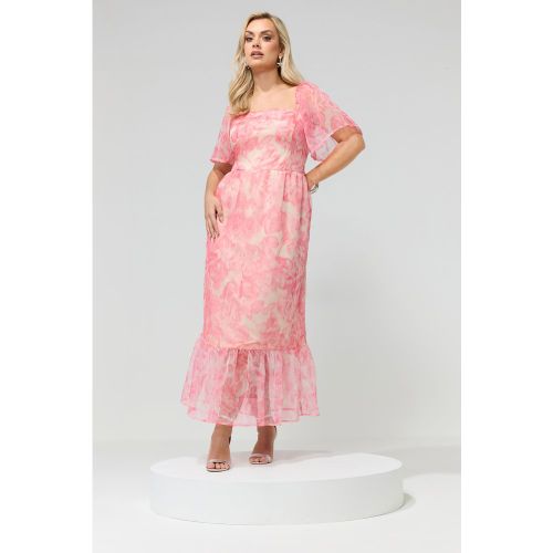 Robe Rose En Organza À Fleurs Size 58-60 - Yours London - Modalova