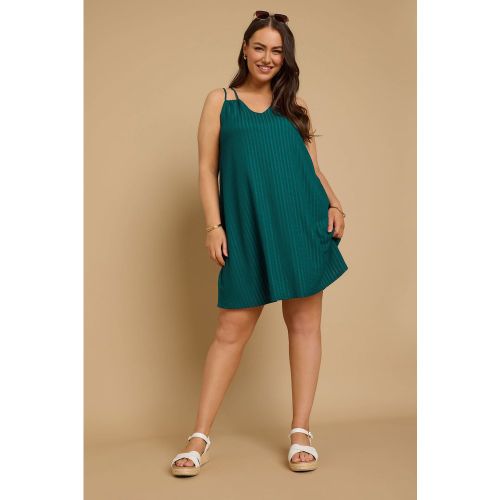 Mini Robe Verte Sarcelle Texturée Nervurée Size 44 - Yours - Modalova