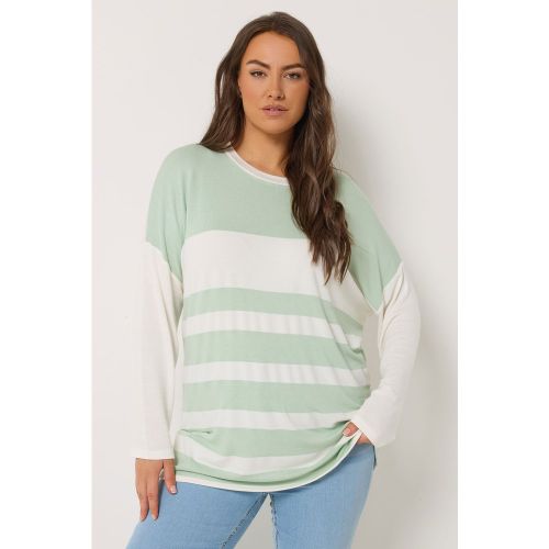 Top À Manches Longues Vert À Rayures Size 44 - Yours - Modalova