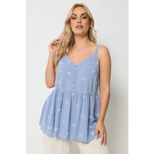 Débardeur Bleu Brodé À Boutons Size 66-68 - Yours - Modalova