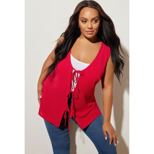 Gilet Rouge À Nœud Papillon Sur Le Devant Size 44 - Yours - Modalova