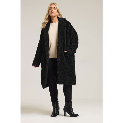 Manteau Milong Noir En Imitation Peau De Mouton Size 54-56 - Yours - Modalova