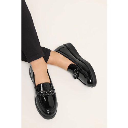 Mocassins Noirs À Plateforme Plate Et Chaîne, Coupe Large E Size 39E - Yours - Modalova