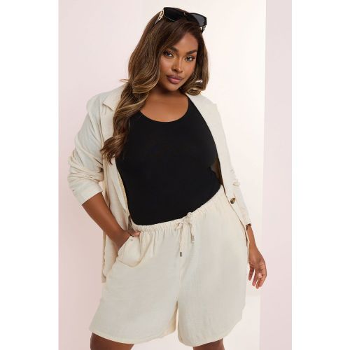 Short Beige En Lin À Cordons Size 48 - Yours - Modalova