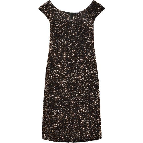 Robe Noire En Velours À Sequins Size 48 - Yours London - Modalova