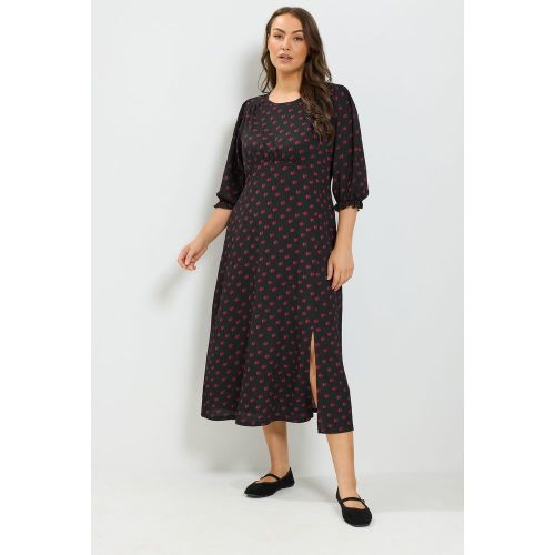 Robe De Thé Noire À Pois Size 48 - Yours - Modalova