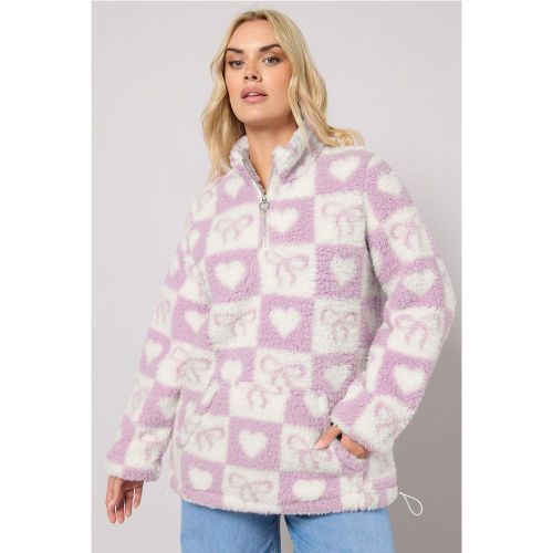 Veste Polaire À Carreaux Rose Avec Fermeture Éclair Quart De Tour Size 42 - Yours - Modalova