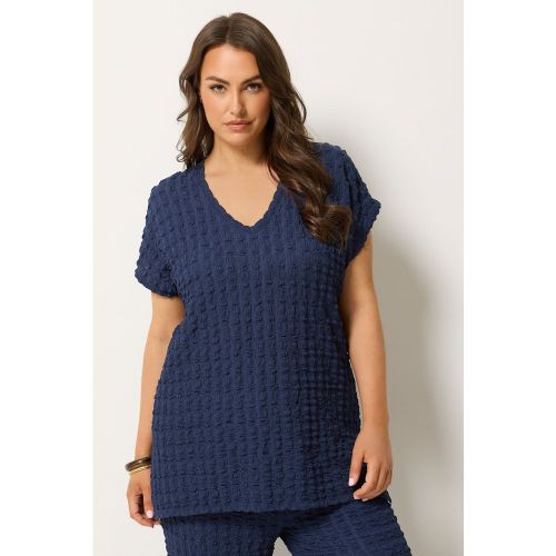 Tshirt Texturé Façon Bulles Bleu Marine Size 66-68 - Yours - Modalova