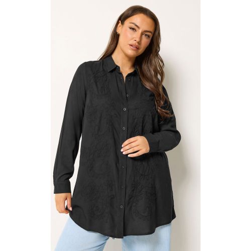 Chemise Noire À Broderie Florale Size 44 - Yours - Modalova