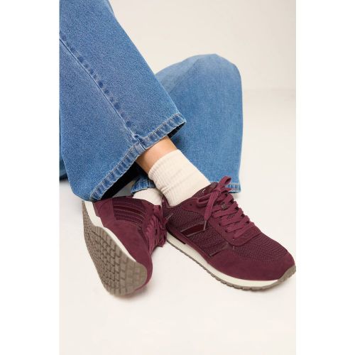 Baskets À Lacets Bordeaux Avec Bandes Latérales, Coupe Large Eeesize 42EEE - Yours - Modalova